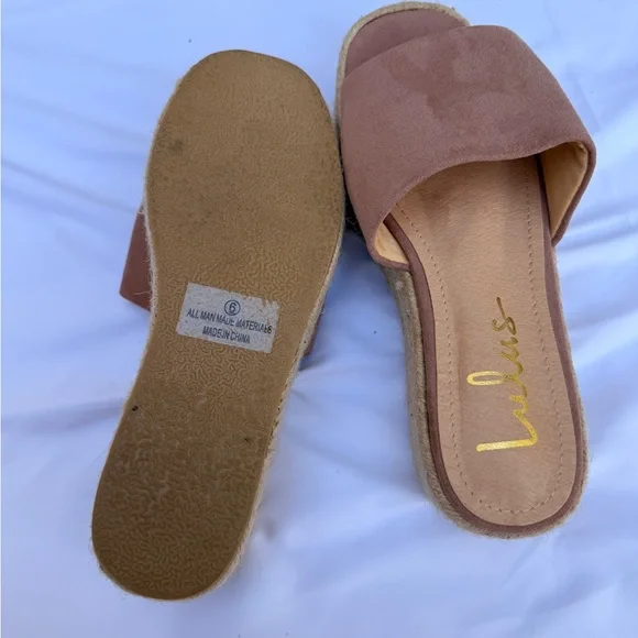 Lulu's Mauve Espadrille Slide Sandals - Picture 2 of 5